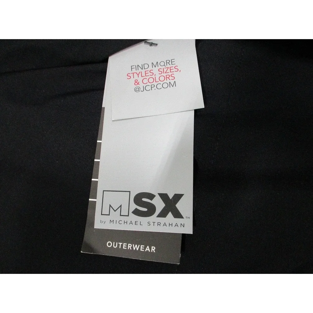 MSX By Michael Strahan Parka Mens XL Black Hooded Insulated Coat Water Resistant - Picture 2 of 10